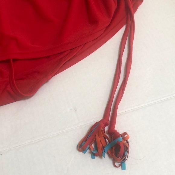 Swim By Cacique (Lane Bryant)Red Drawstring Side Tie Swimsuit Skort Size 18 - Picture 7 of 13